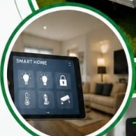 Smart home automation tablet controlling lighting, security, and switches